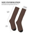 thumbnail image 2 of Lsque Brown Gold Grid Pattern Sport Compression Socks for Men & Women 15-20 mmHg Knee High Nurse Pregnant Running Medical and Travel Athletic, 2 of 6
