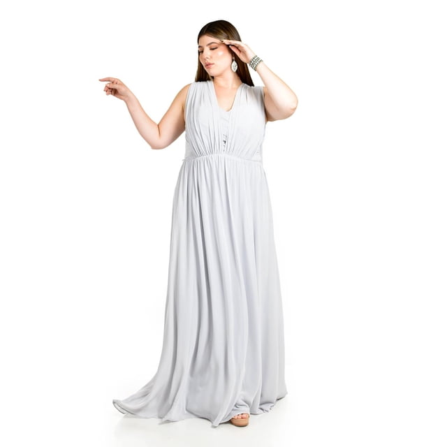 Vestido de noche multiformas Roman Fashion /Tallas Extras, 2001 (Gris) gris 38