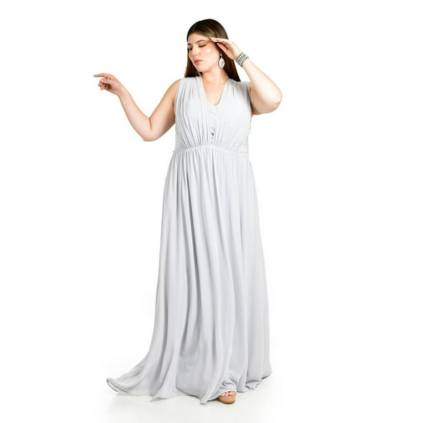 Vestido de noche multiformas Roman Fashion /Tallas Extras, 2001 (Gris) gris 38