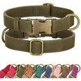 thumbnail image 1 of wonima02 Soft PU Leather Dog Collar, Stylish Quick Released Dog Collars for Small Dogs, Easy Clean Adjustable Pet Collar for Daily Walking, Dark Green, S Fit 10-16" Neck, 1 of 1
