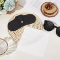 thumbnail image 3 of 1set PU Leather Eyeglasses Case with Suede Fiber Glasses Cleaning Cloth Black 172x84x7mm, 3 of 9