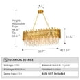 thumbnail image 6 of Fitsai Gold Chandelier Lighting 8 Lights Island light for Diningroom Livingroom Kitchen, 6 of 7