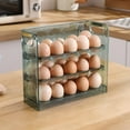 thumbnail image 1 of mfyjkho Huevera plegable de grado alimenticio con orificios de ventilación|gran capacidad para 30 huevos|diseño de 3 capas para un almacenamiento organizado, 1 of 6