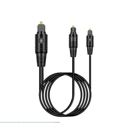 Tianle SPDIF Digital Audio Fibre Optic Cable 1 in 2 Digital Optic Cable Amplifier Speaker Connection Cable HIFI Audio Fibre Optic Cable for PS3/4 Toslink (S/PDIF Fibre Optic) Ports (2 M)