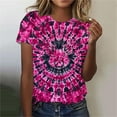 thumbnail image 2 of Plus Size Cute Summer Tops for Womens Fashion Tie-Dye Tshirts Animals Graphic Short Sleeve Crewneck Tee Shirts Dressy Casual Tunic T-Shirt Going Out Basic Blouses(S-5XL), 2 of 4