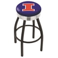 thumbnail image 3 of Wisconsin Badgers 30" Alternate Black Wrinkle Swivel Bar Stool with Chrome Ribbed Ring, 3 of 7