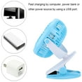 thumbnail image 6 of Portable Clip on Fan With 2 Speeds, Very Low Noise, Suitable for Car Seat, Crib Stroller, Bike, Treadmill, Office, Bed - Blue, 6 of 7