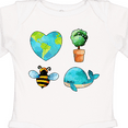 thumbnail image 4 of Inktastic Earth Day Plant a Tree Save the Bees Save the Seas Love Your Mother Boys or Girls Long Sleeve Baby Bodysuit, 4 of 5
