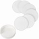 thumbnail image 1 of 6 posavasos redondos de cuero sintético blanco de 4 pulgadas, almohadillas de aislamiento térmico antideslizantes hechas a mano con base., 1 of 9
