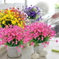 thumbnail image 5 of Artificial Outdoor Flowers, 8 Bundles Fake UV Resistant Foliage Greenery Faux Plants Shrubs Plastic Bushes for Indoor Outside Hanging Planter Wedding Farmhouse Decor (Pink), 5 of 5