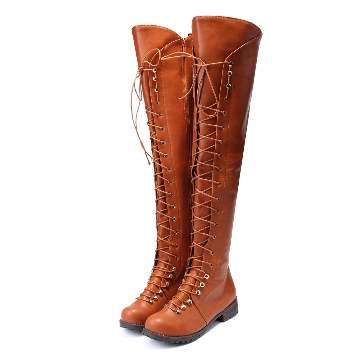 womens low heel over the knee boots