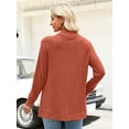 thumbnail image 7 of Chiclily Womens Long Cardigan Lightweight Sweater Open Front Long Sleeve Knit Outfits with Pockets, Orange S, 7 of 7
