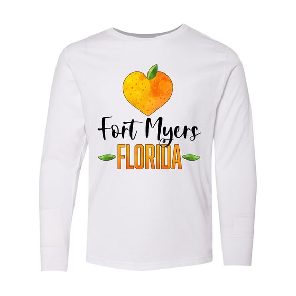 Inktastic Fort Myers Florida Orange in Heart Long Sleeve Youth T-Shirt