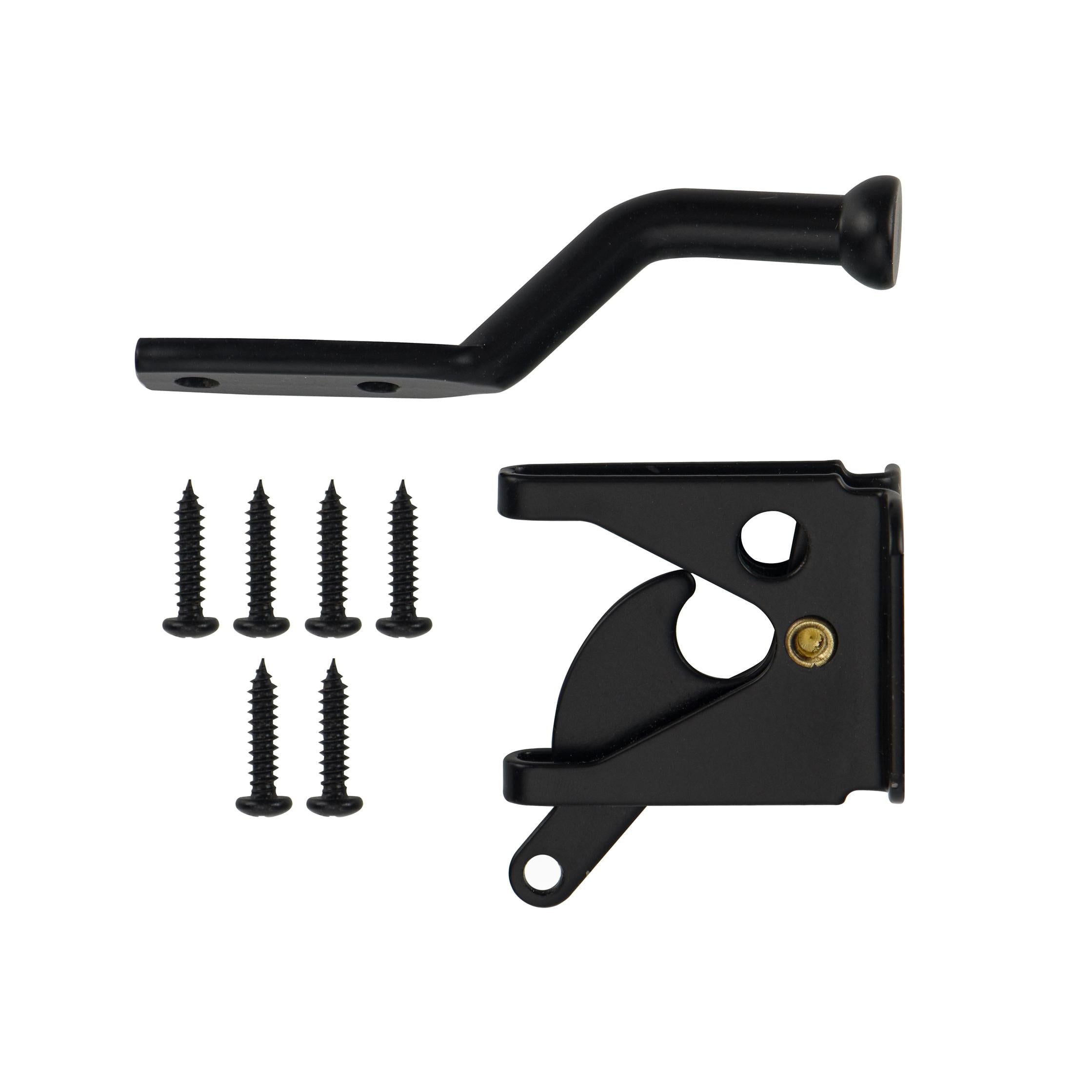 (2 pack) Hyper Tough Self Locking, Heavy Duty Steel Gate Latch, Black