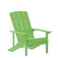 thumbnail image 2 of BizChair Commercial Grade Indoor/Outdoor Adirondack Chair, Weather Resistant Durable Poly Resin Deck and Patio Seating, Lime Green, 2 of 12