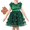 Green Pom Bag, variant on Girls Dress 2 Piece Set Bag Emerald Poms Christmas Tree Tiered Tulle Ruffle Holiday 8 Years