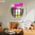 thumbnail image 2 of Heliwey Be You Tiful Neon Mirror Sign for Wall Decor Pink Neon Wall Sign LED Neon Light Mirror Dimmable Wall Hanging Mirror Sign Neon Mirror for Bedroom Beauty Salon Living Room Girls Room Decoration, 2 of 7