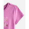 thumbnail image 3 of Wonder Nation Toddler Girls Graphic Tee with Short Puff Sleeves, Sizes 18M-5T, 3 of 3