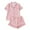 Pink, variant on CHUMUD Womens 2 Piece Pajama Sets Short Sleeve Tops and Shorts Heart Striped Sleepwear Button Down Casual Nightwear Pjs Lounge Set