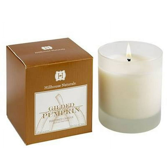 GILDED PUMPKIN Hillhouse Naturals 7 oz Frosted Glass Scented Jar Candle