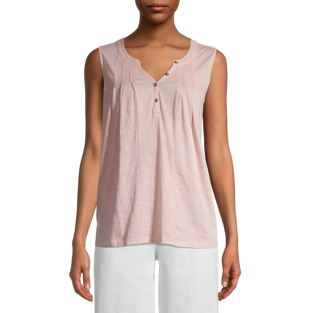 Time and Tru - Time and True Women's Henley Tank Top - Walmart.com ...