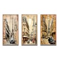 thumbnail image 2 of Designart "Nostalgic Paris Vintage Collage IV" City Paris Framed Wall Art Set Of 3 - Brown Paris Frame Gallery Set For Office Decor, 2 of 6