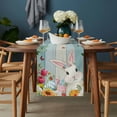thumbnail image 2 of Easter Table Runner - 72 Inch Long, Kitchen Dining Table Runner Dresser Scarves, Spring Watercolor Bunny Eggs Tulip Wooden Grain Farmhouse Decor for Coffee Tables Wedding Party Banquet, 2 of 8
