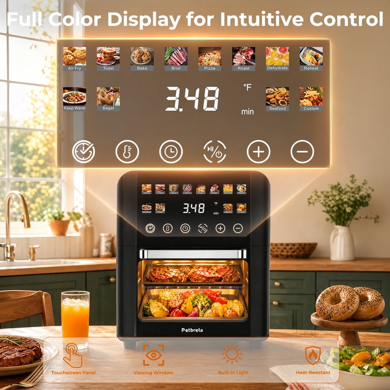 Patbrela 12QT Air Fryer Toaster Oven with Touchscreen photo 4