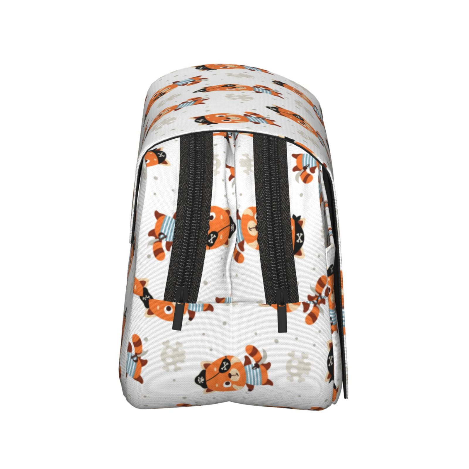 Rateoe Cute Little Pirate Red Panda Pattern Double Clamshell Pen Case, Storage Organizer with Two Zipper Compartments– Holds Up to 50 Pencils & Pens
