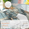 thumbnail image 2 of Nautical Anchor Bedding Duvet Cover Set Queen Size 4 Pieces Vintage Style Blue Wood Grain Bedding Set with Zipper Closure, 1 Comforter Cover 90x92 Inches 1 Flat Sheet & 2 Pillow Cases, 2 of 7