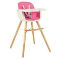 Baby joy Wooden High Chair Baby Toddler 3 in 1 Convertible Highchair w