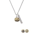 thumbnail image 2 of Delight Jewelry Goldtone 3-D Large Jack O' Lantern with Leaves Silvertone Always My Mother Bar Charm Necklace, 23", 2 of 4
