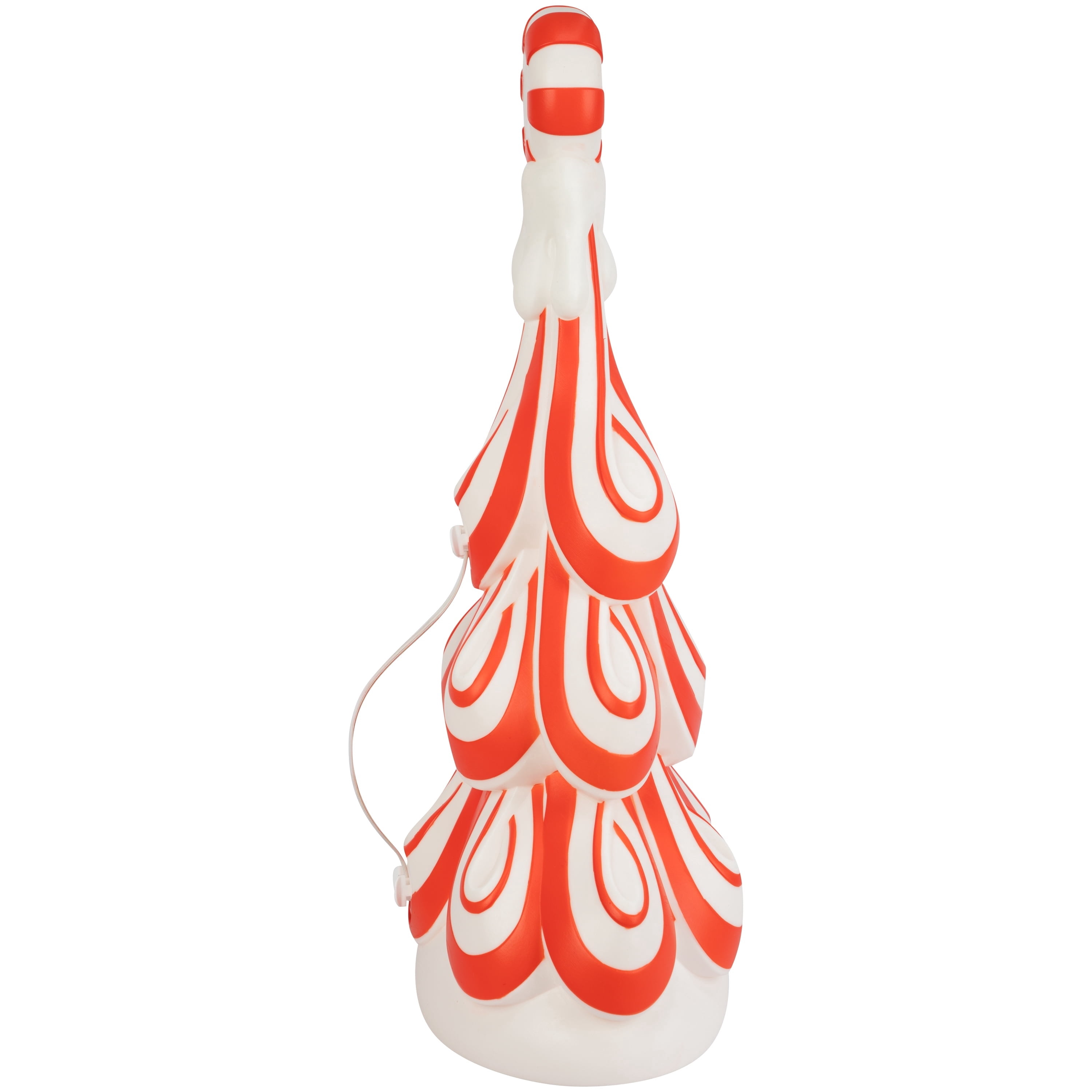 Lighted Blow Mold Peppermint Tree Indoor/Outdoor Christmas Decoration, Red and White, 24", by Holiday Time