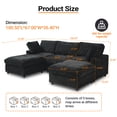thumbnail image 4 of Magic Home 100.5" Modular Sectional Sofa, Modern Chenille U Shaped Cloud Couches Black Couch for Living Room, Apartment, Office, 5-Seat, Black, 4 of 12