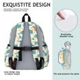 thumbnail image 5 of Dinosaur and Leaf Beige Pattern Cute School Backpack with Padded Back and Adjustable Shoulder Straps 13.4"x11"x4.7", 5 of 5
