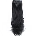 thumbnail image 2 of SAYFUT Clip in Hair Extensions 7Pcs 16 Clips 24 Inch Double Weft Full Head Curly Wave Synthetic Hairpieces for Women,160g, 2 of 3
