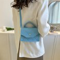 thumbnail image 1 of Bolso de mujer Bolso de fieltro elegante Bolso bandolera con solapa informal (Azul), 1 of 3