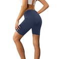 thumbnail image 2 of Women's Leggings Biker Shorts Women High Waist Gym Biker Shorts Workout Running Athletic Cycling Leggings With Pockets,Blue Women's Legging L, 2 of 5