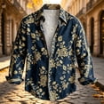 thumbnail image 5 of Fsmtpdam Long Sleeve Shirts for Men Hawaiian Button Down Collared Retro Floral Print Tops Boho Lightweight Beach Vacation Vintage Shirt, 5 of 5