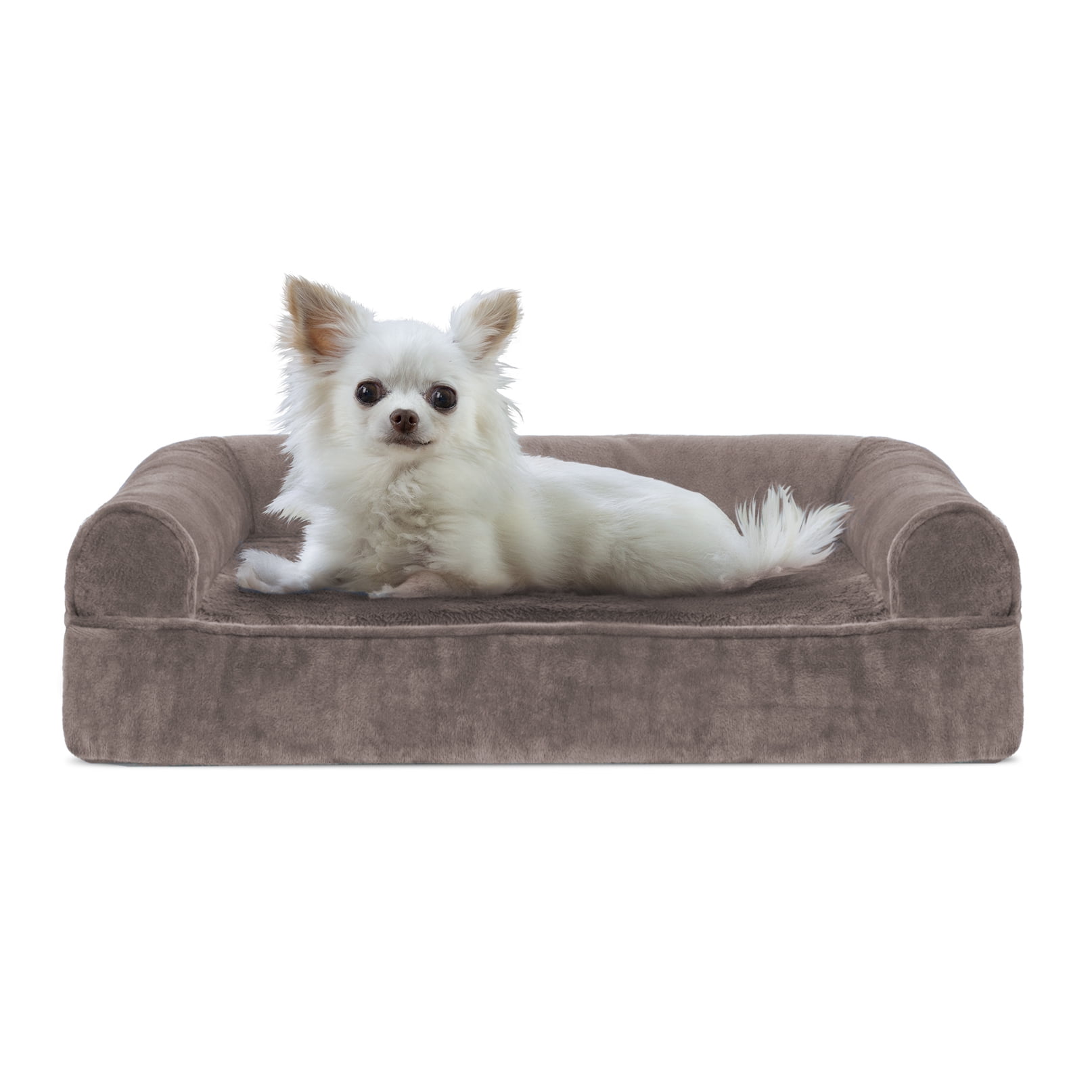 memory foam faux fur dog bed