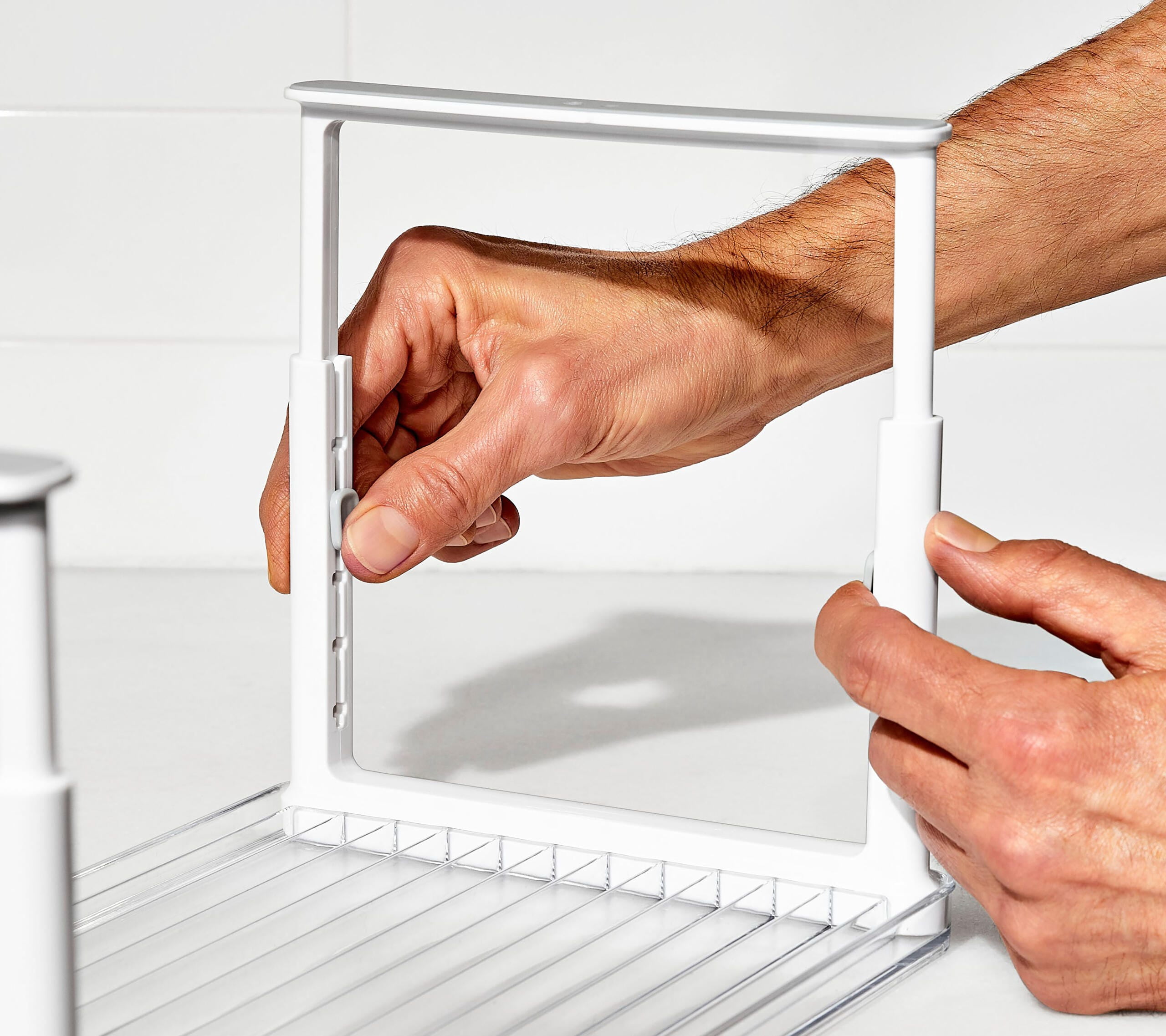 OXO Refrigerator Organizer Adjustable Shelf Riser, Clear