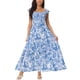 thumbnail image 1 of Vestidos de playa bohemios de verano INSPIRE CHIC con escote cuadrado, sin mangas, con volantes, florales y fluidos S Azul, 1 of 6