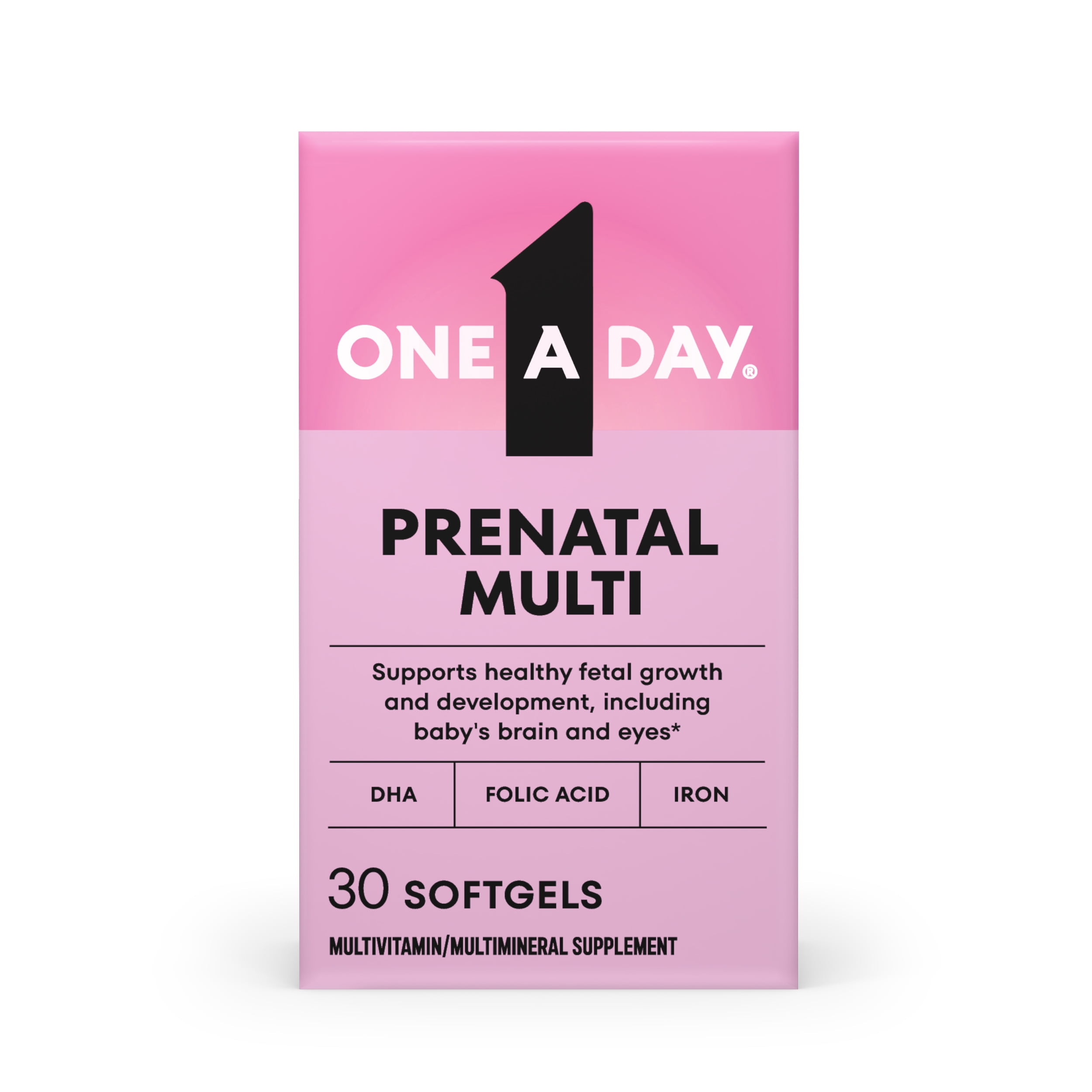 One A Day Women's Prenatal Multivitamin with Folic Acid, DHA and Iron, 30 Ct