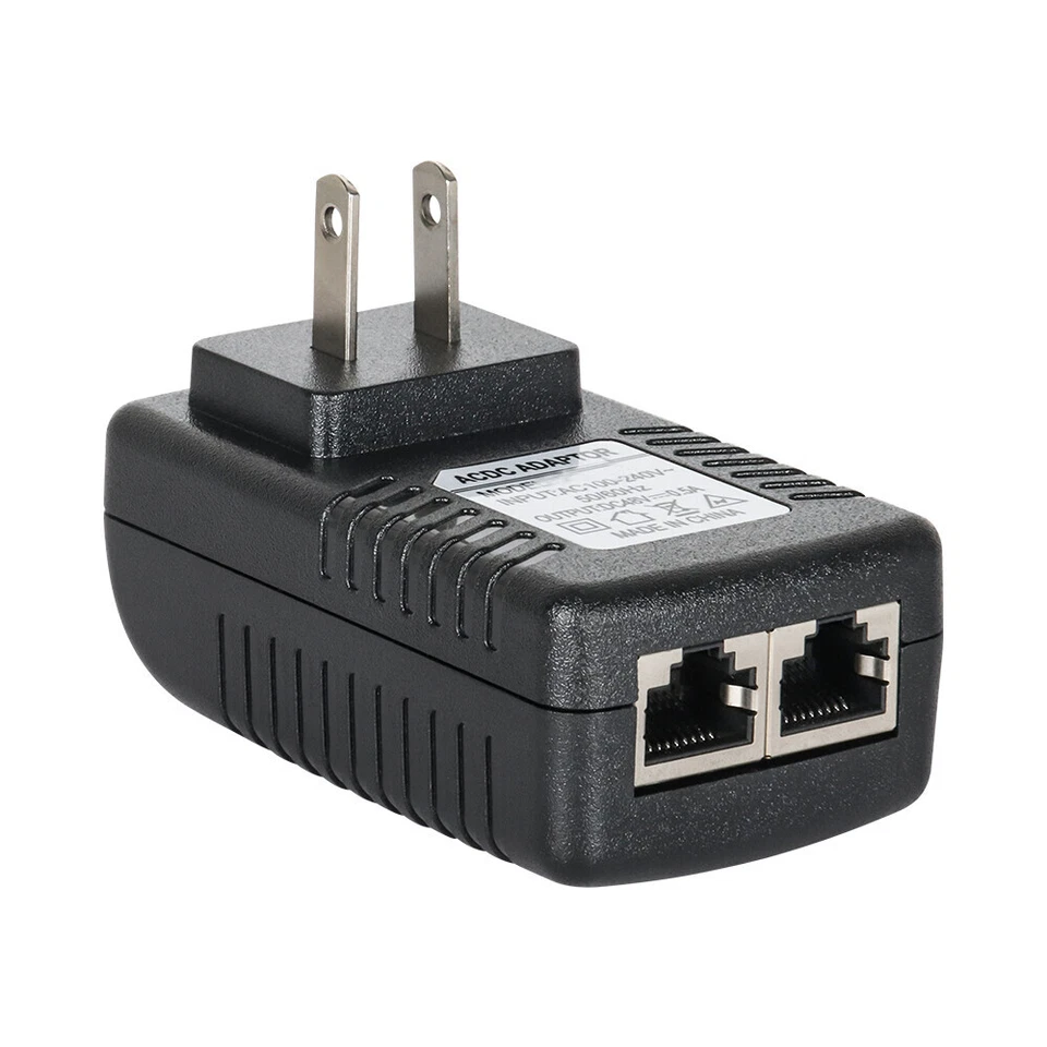 2Pc Poe Injector 48V 0.5A Power Over Ethernet Adapter For Poe Ip Camera Switch