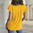 thumbnail image 4 of Women's Summer Blouses V Neck Swiss Dots Plain Work Tops Ruffle Short Sleeve Casual Comfy Loose Tunic Tops T Shirts, 4 of 7