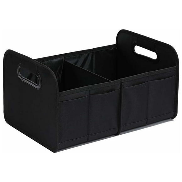 Rolling Cart Home Textile Storage Car Trunk Organizer and Storage Small Organization Accessories for Suv/Sedan Black Trunk Organizer with Extra Insulated Bag Clearance