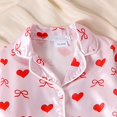 thumbnail image 4 of Rhoudy Girls Clothing 5-6 Years Baby And Heart Flowers Long Sleeve Top + Pantsuit Valentine'S Day Sleepwear Classic Outfits Pink, 4 of 8