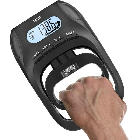 Medidor de fuerza de agarre TIPRE, 180 kg, digital, LCD, negro