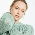 thumbnail image 3 of Aran Woollen Mills Women's Long Sleeve Pullover Sweater, Ocean Mist, Large, 3 of 6