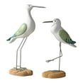 thumbnail image 3 of 2 Pieces Seagull Figurines Bird Statue Coastal Decor Vintage Wooden Design for Home Office Shelf Sitter Display, 3 of 9